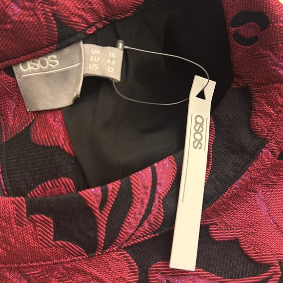 ASOS High Neck Sleeveless Mix & Match Jacquard Dress - Picture 6 of 6